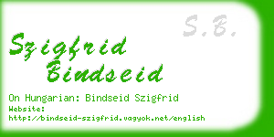 szigfrid bindseid business card